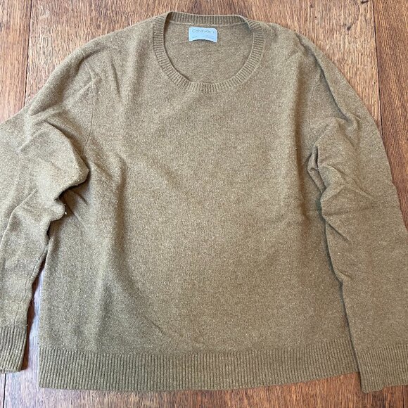 Calvin Klein Men's Wool Sweater - Large, Mustard - Picture 1 of 2
